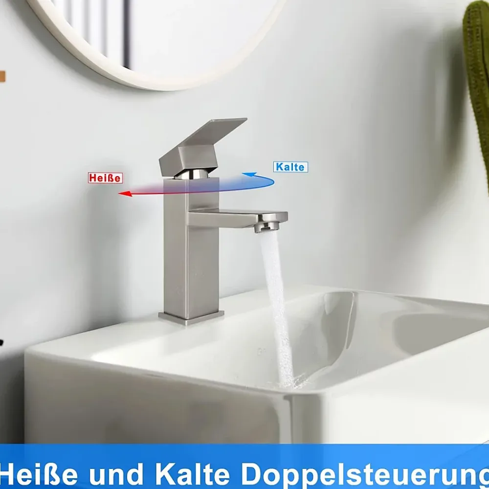 Nettlife robinet d'évier robinet chaud/froid robinet haute pression en acier inoxydable