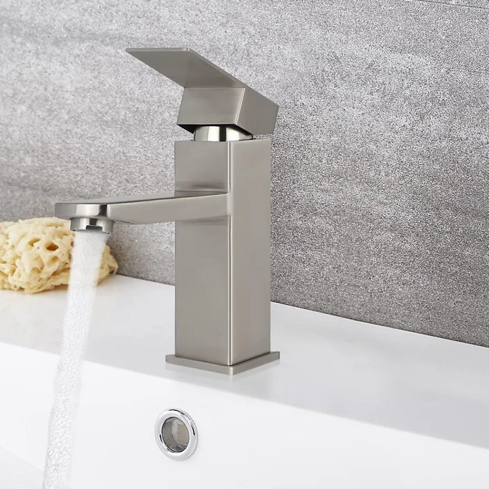 Nettlife robinet d'évier robinet chaud/froid robinet haute pression en acier inoxydable
