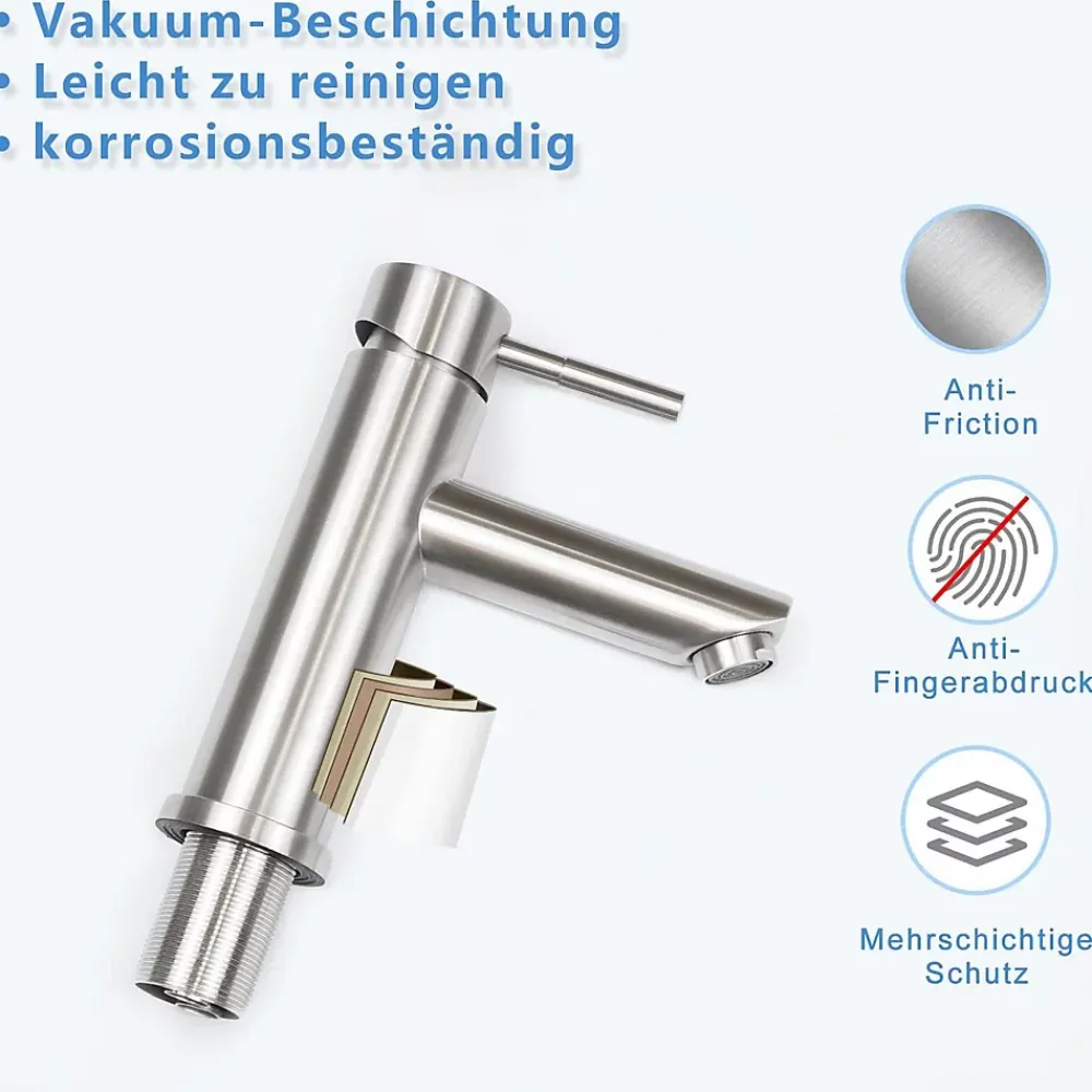 Robinet Lavabo Et Vasque|Nettlife robinet d'évier robinet chaud/froid robinet haute pression en acier inoxydable