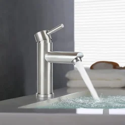 Robinet Lavabo Et Vasque|Nettlife robinet d'évier robinet chaud/froid robinet haute pression en acier inoxydable