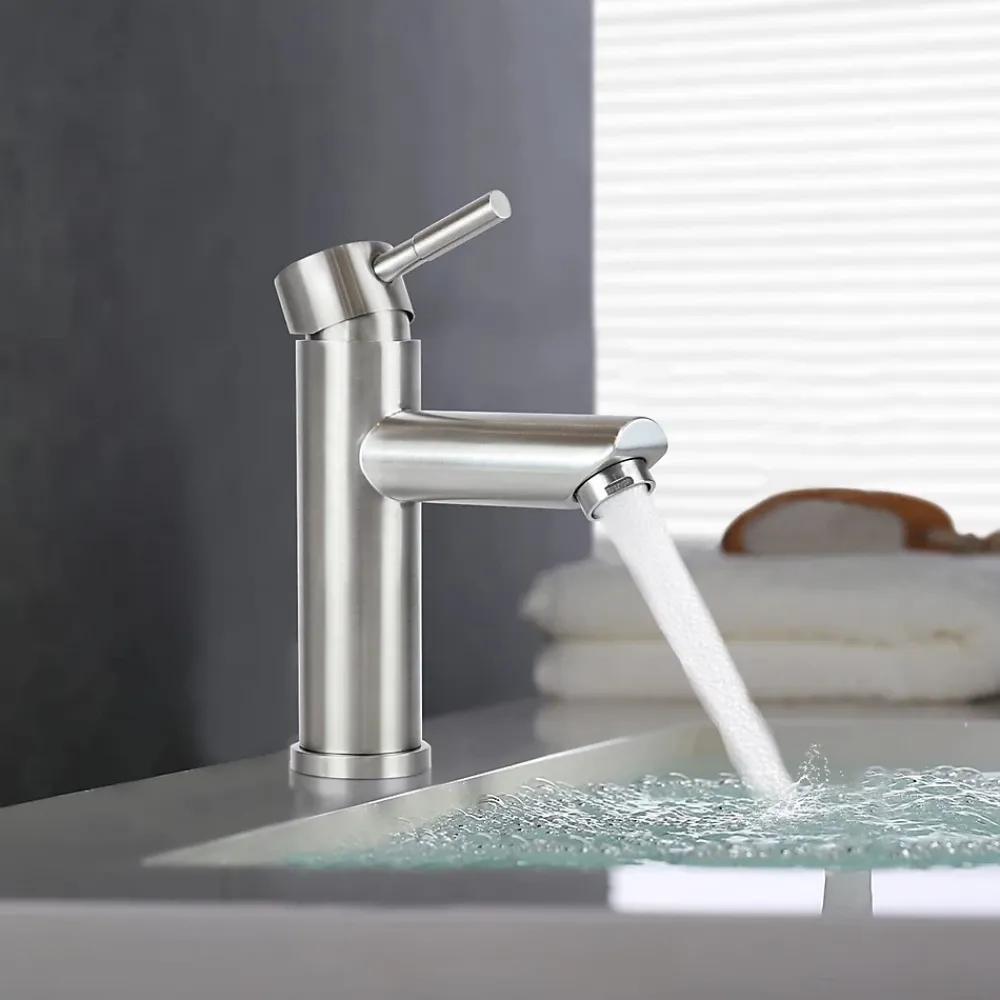 Robinet Lavabo Et Vasque|Nettlife robinet d'évier robinet chaud/froid robinet haute pression en acier inoxydable
