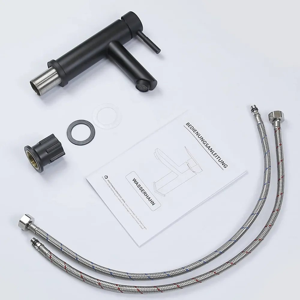 Robinet Lavabo Et Vasque|Nettlife robinet d'évier robinet chaud/froid robinet haute pression en acier inoxydable