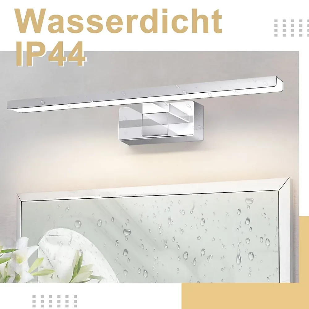 Miroir Grossissant Lumineux|Nettlife Spiegelleuchte Led 8W et Blanc Neutre et 4000K Moderne Chromé 40cm