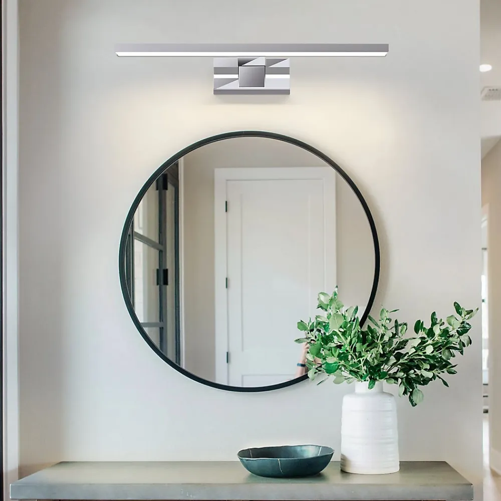Miroir Grossissant Lumineux|Nettlife Spiegelleuchte Led 8W et Blanc Neutre et 4000K Moderne Chromé 40cm