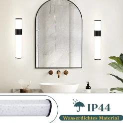 Nettlife 6W 30CM LED Salle de Bain IP44 Blanc Neutre 4000K Lampe Miroir Noir Moderne