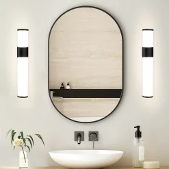 Nettlife 6W 30CM LED Salle de Bain IP44 Blanc Neutre 4000K Lampe Miroir Noir Moderne