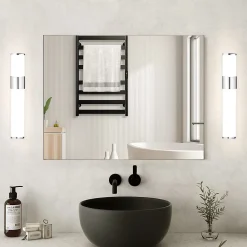 Miroir Grossissant Lumineux|Nettlife 6W 30CM LED Salle de Bain IP44 Blanc Neutre 4000K Lampe Miroir Chrome Moderne
