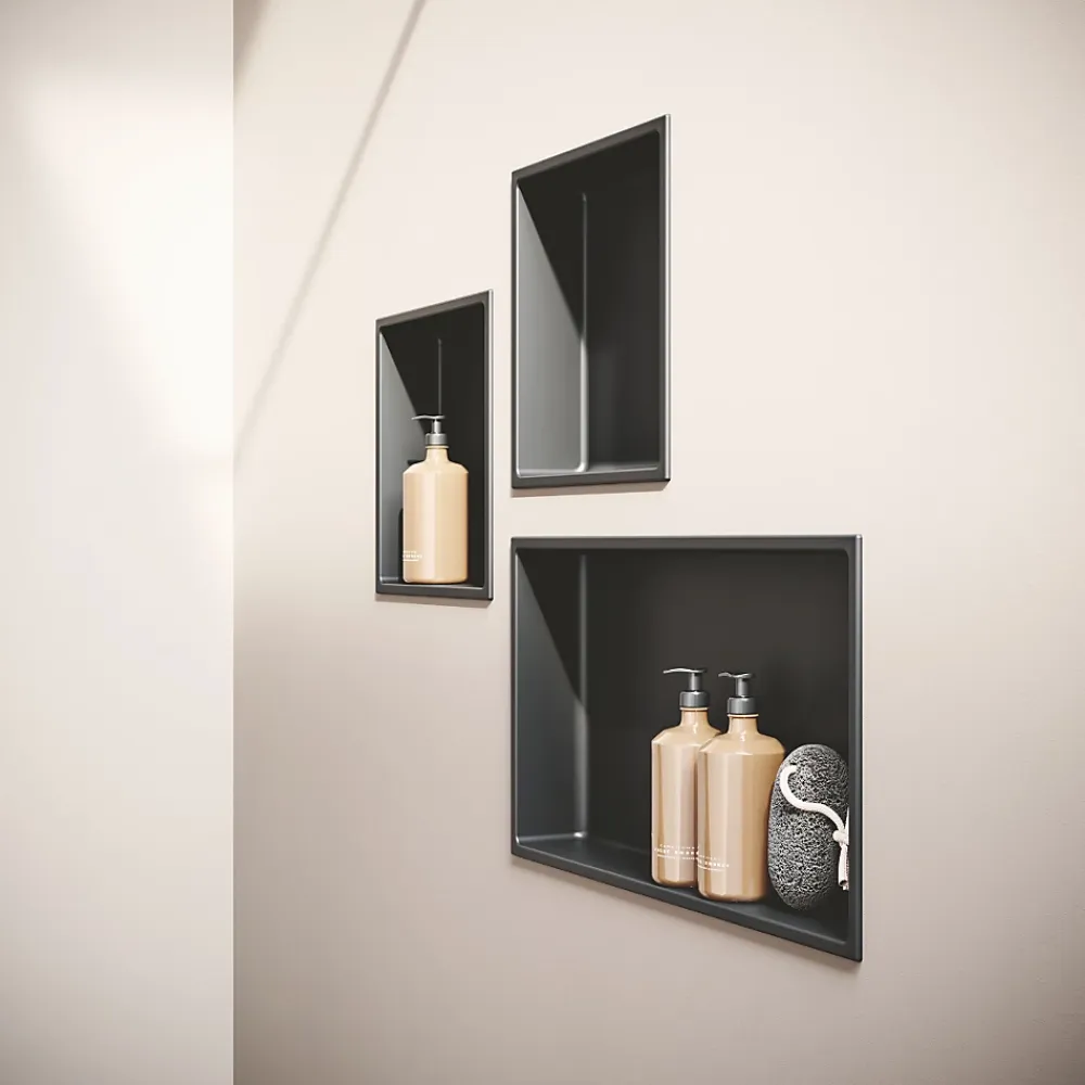 Italbox Niche de Douche Blanc Satiné - 30x30 cm - Rangement Mural Salle de Bain - NOOK