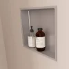 Niche De Salle De Bains|Italbox Niche de Douche Gris Satiné - 30x30 cm - Rangement Mural Salle de Bain - NOOK