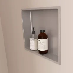 Niche De Salle De Bains|Italbox Niche de Douche Gris Satiné - 30x30 cm - Rangement Mural Salle de Bain - NOOK