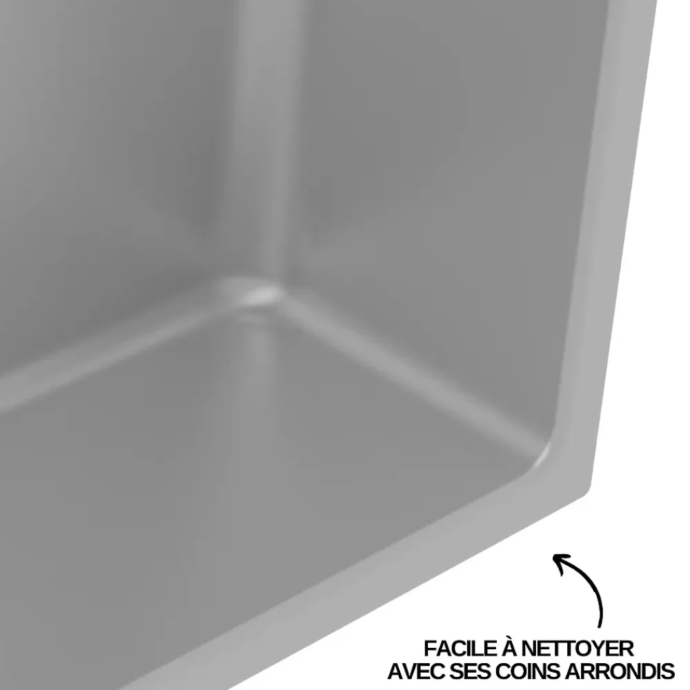 Niche De Salle De Bains|Italbox Niche de Douche Gris Satiné - 30x30 cm - Rangement Mural Salle de Bain - NOOK