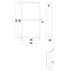 Niche De Salle De Bains|Ledimex Niche de Douche Mural 33 x 63 cm - Rangement Salle de Bain en finition Noir Métal - ARTIC