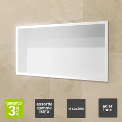 Ledimex Niche de Douche Mural 63 x 33 cm - Rangement Salle de Bain en finition Blanc Satiné - PACIFIC
