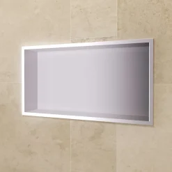 Niche De Salle De Bains|Ledimex Niche de Douche Mural 63 x 33 cm - Rangement Salle de Bain en finition Niquel Brossé - PACIFIC