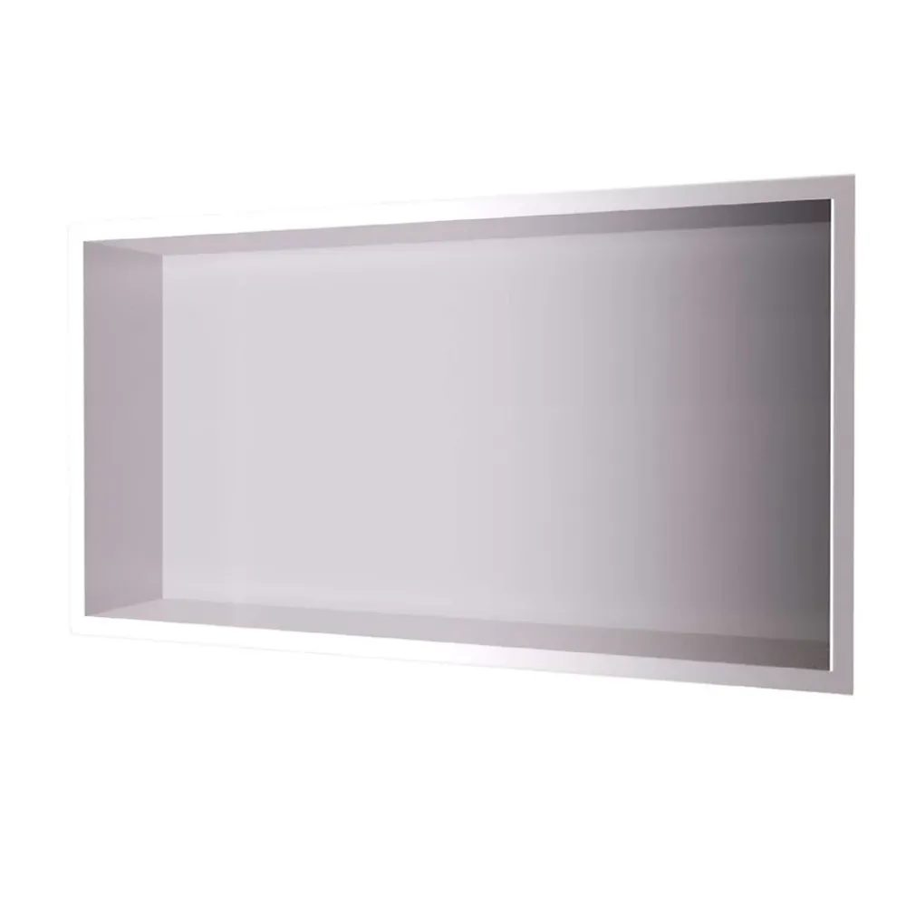Niche De Salle De Bains|Ledimex Niche de Douche Mural 63 x 33 cm - Rangement Salle de Bain en finition Niquel Brossé - PACIFIC
