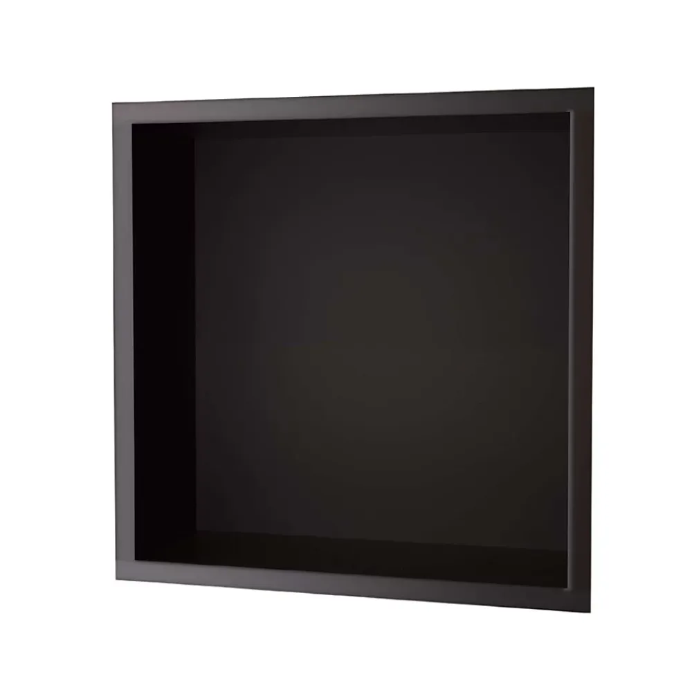 Ledimex Niche de Douche Mural 33 x 33 cm - Rangement Salle de Bain en finition Noir Mat - ATLANTIC