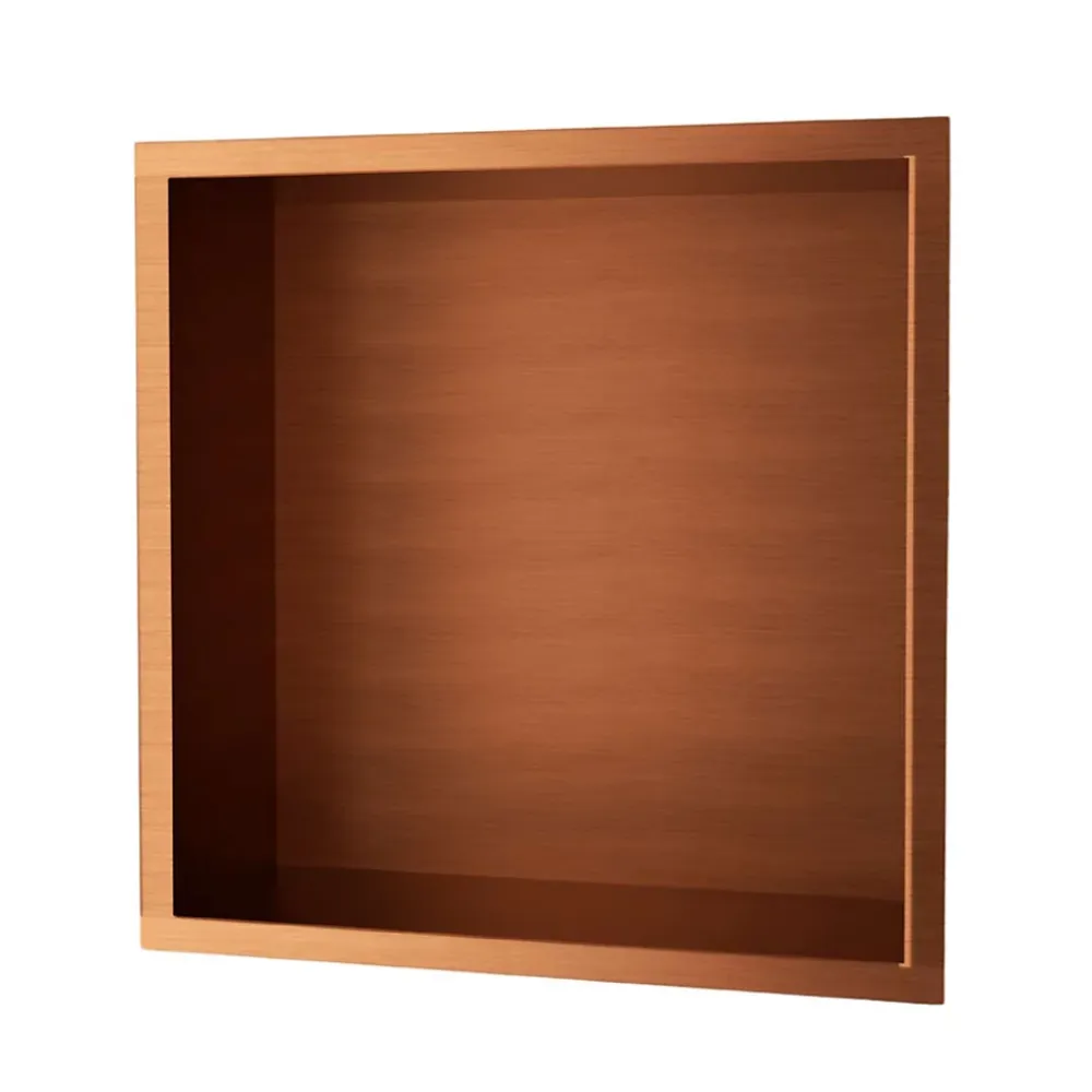Ledimex Niche de Douche Mural 33 x 33 cm - Rangement Salle de Bain en finition Cuivré - ATLANTIC