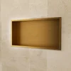 Ledimex Niche de Douche Mural 63 x 33 cm - Rangement Salle de Bain en finition Or Brossé - PACIFIC