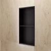 Niche De Salle De Bains|Ledimex Niche de Douche Mural 33 x 63 cm - Rangement Salle de Bain en finition Noir Mat - ARTIC