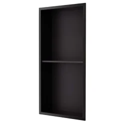 Niche De Salle De Bains|Ledimex Niche de Douche Mural 33 x 63 cm - Rangement Salle de Bain en finition Noir Mat - ARTIC