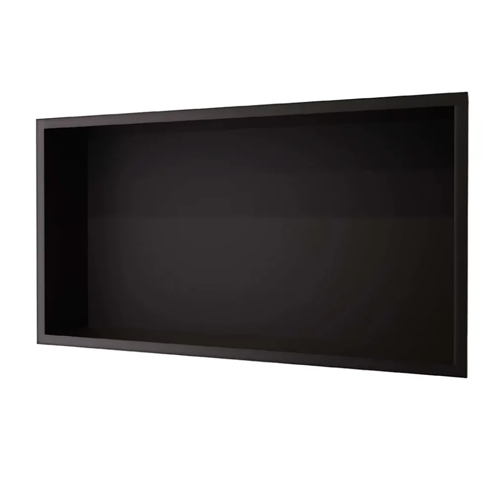 Niche De Salle De Bains|Ledimex Niche de Douche Mural 63 x 33 cm - Rangement Salle de Bain en finition Noir Mat - PACIFIC