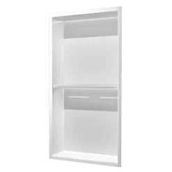 Niche De Salle De Bains|Ledimex Niche de Douche Mural Éclairage Led 33 x 63 cm - Rangement Salle de Bain en finition Blanc Satiné - MARSHALL