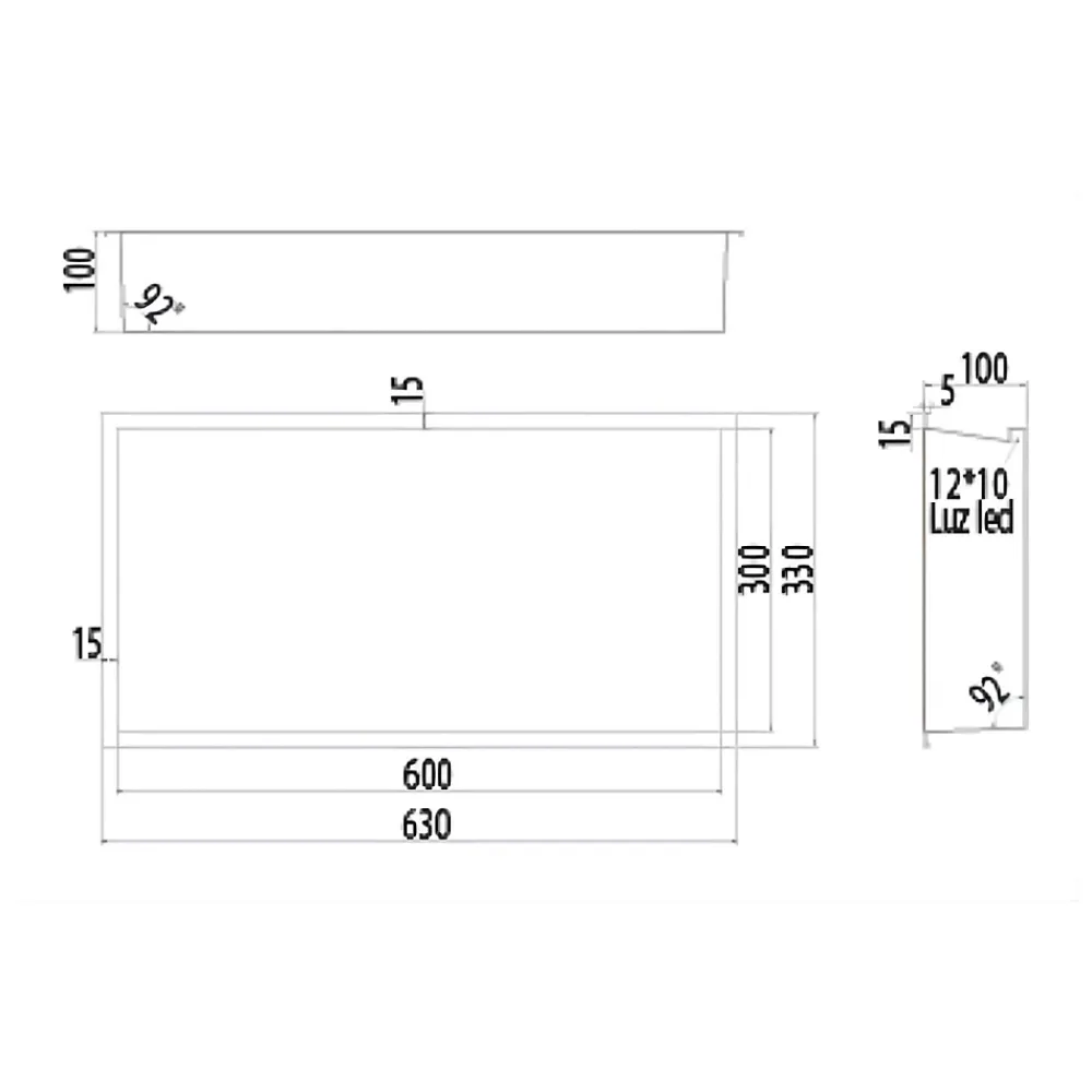 Niche De Salle De Bains|Ledimex Niche de Douche Mural Éclairage Led 63 x 33 cm - Rangement Salle de Bain en finition Blanc Satiné - OCEANIC