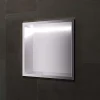 Niche De Salle De Bains|Ledimex Niche de Douche Mural Éclairage Led 33 x 33 cm - Rangement Salle de Bain en finition Niquel Brossé - INDIC