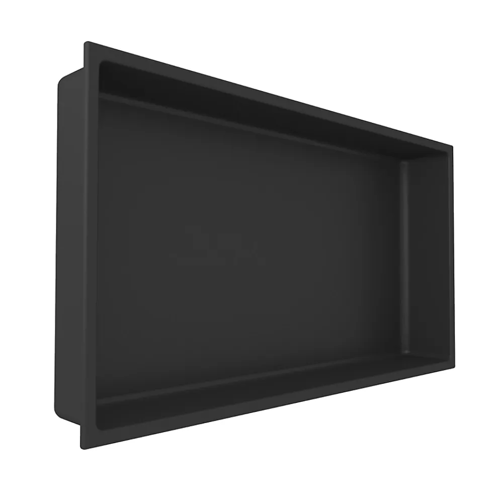 Niche De Salle De Bains|Italbox Niche de Douche Noir Satiné - 30x60 cm - Rangement Mural Salle de Bain - NOOK