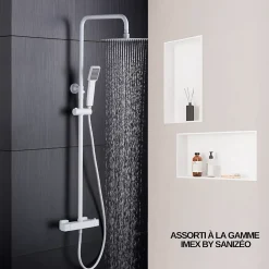 Italbox Niche de Douche Noir Satiné - 30x30 cm - Rangement Mural Salle de Bain - NOOK