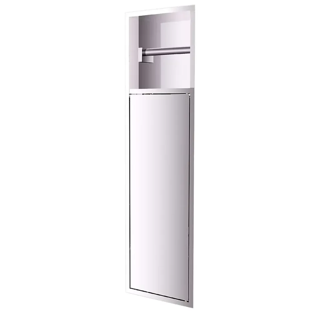 Niche De Salle De Bains|Ledimex Niche de WC 17 x 60 cm - Rangement Mural Encastrable en finition Niquel Brossé - EGEAN