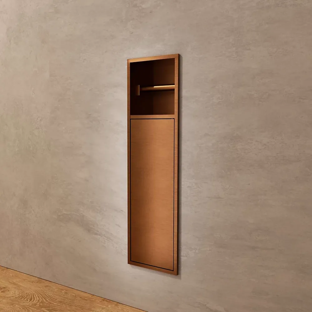 Ledimex Niche de WC 17 x 60 cm - Rangement Mural Encastrable en finition Cuivré - EGEAN