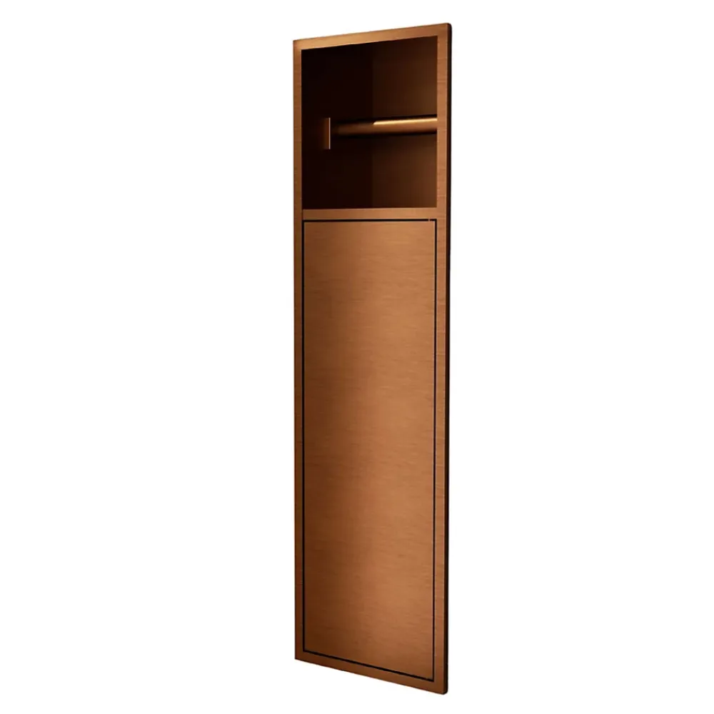 Ledimex Niche de WC 17 x 60 cm - Rangement Mural Encastrable en finition Cuivré - EGEAN