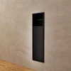 Ledimex Niche de WC 17 x 60 cm - Rangement Mural Encastrable en finition Noir Métal - EGEAN