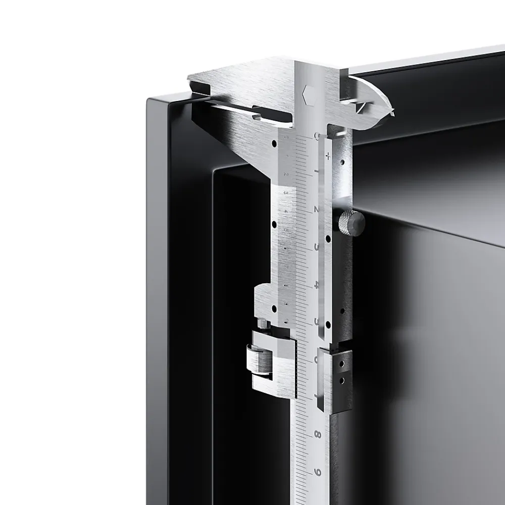 Sirhona Niche inox 600x300x100mm - Encastrée + Bac à douche + Verticale / Horizontale + Noir mat