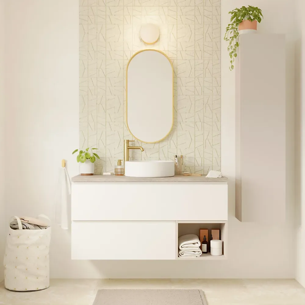 GoodHome Niche l.40 x H.30 x P.45 cm blanc mat Kentia