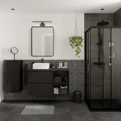 Meuble Sous-Vasque|GoodHome Niche l.40 x H.30 x P.45 cm noir mat Kentia