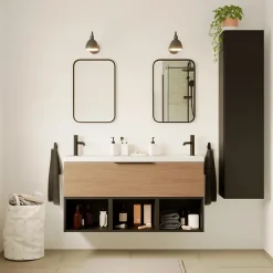 Meuble Sous-Vasque|GoodHome Niche l.40 x H.30 x P.45 cm noir mat Kentia