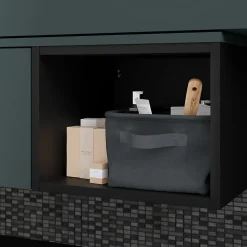 Meuble Sous-Vasque|GoodHome Niche l.40 x H.30 x P.45 cm noir mat Kentia