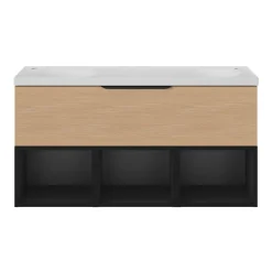 Meuble Sous-Vasque|GoodHome Niche l.40 x H.30 x P.45 cm noir mat Kentia