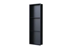 Niche De Salle De Bains|Bernstein Niche murale de douche avec rebords, étagère encastrable douche acier inox avec compartiments - 90x30x10cm - NT309010X Noir