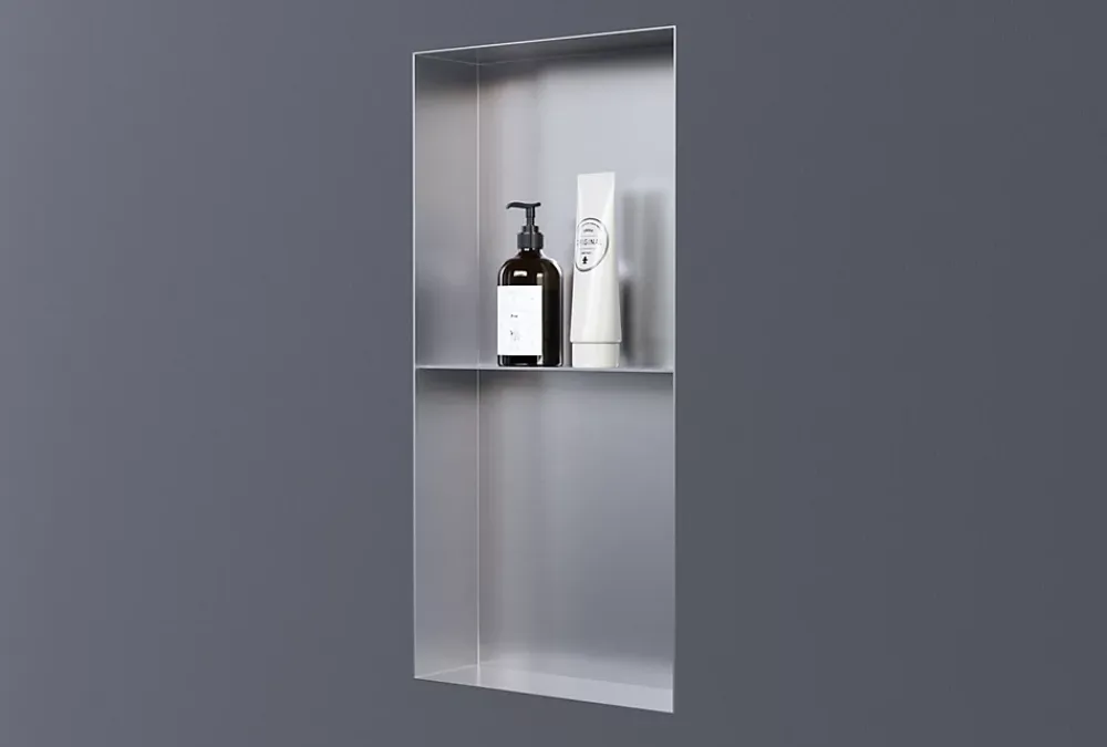 Niche De Salle De Bains|Bernstein Niche murale de douche sans rebords, étagère encastrable douche acier inox - 60x30x10cm - NT306010X Acier brossé