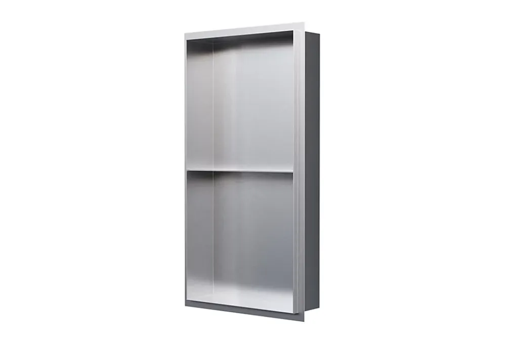 Niche De Salle De Bains|Bernstein Niche murale de douche sans rebords, étagère encastrable douche acier inox - 60x30x10cm - NT306010X Acier brossé