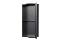 Niche De Salle De Bains|Bernstein Niche murale de douche sans rebords, étagère encastrable douche acier inox - 60x30x10cm - NT306010X Gun métal