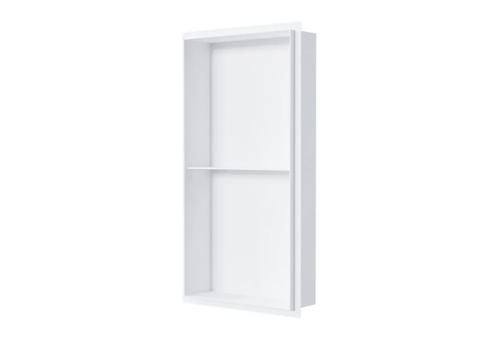 Niche De Salle De Bains|Bernstein Niche murale de douche sans rebords, étagère encastrable douche acier inox - 60x30x10cm - NT306010X Blanc