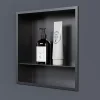 Niche De Salle De Bains|Bernstein Niche murale de douche, étagère encastrable douche acier inox avec compartiment - 30x30x10cm - NT303010X Gun métal