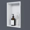 Niche De Salle De Bains|Bernstein Niche murale de douche, étagère encastrable douche acier inox - 30x20x10cm - NT203010X Blanc