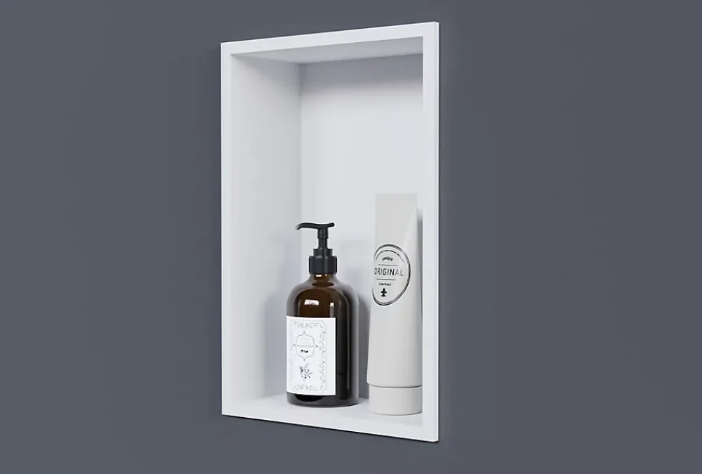 Niche De Salle De Bains|Bernstein Niche murale de douche, étagère encastrable douche acier inox - 30x20x10cm - NT203010X Blanc