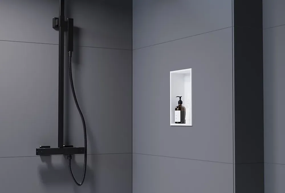 Niche De Salle De Bains|Bernstein Niche murale de douche, étagère encastrable douche acier inox - 30x20x10cm - NT203010X Blanc