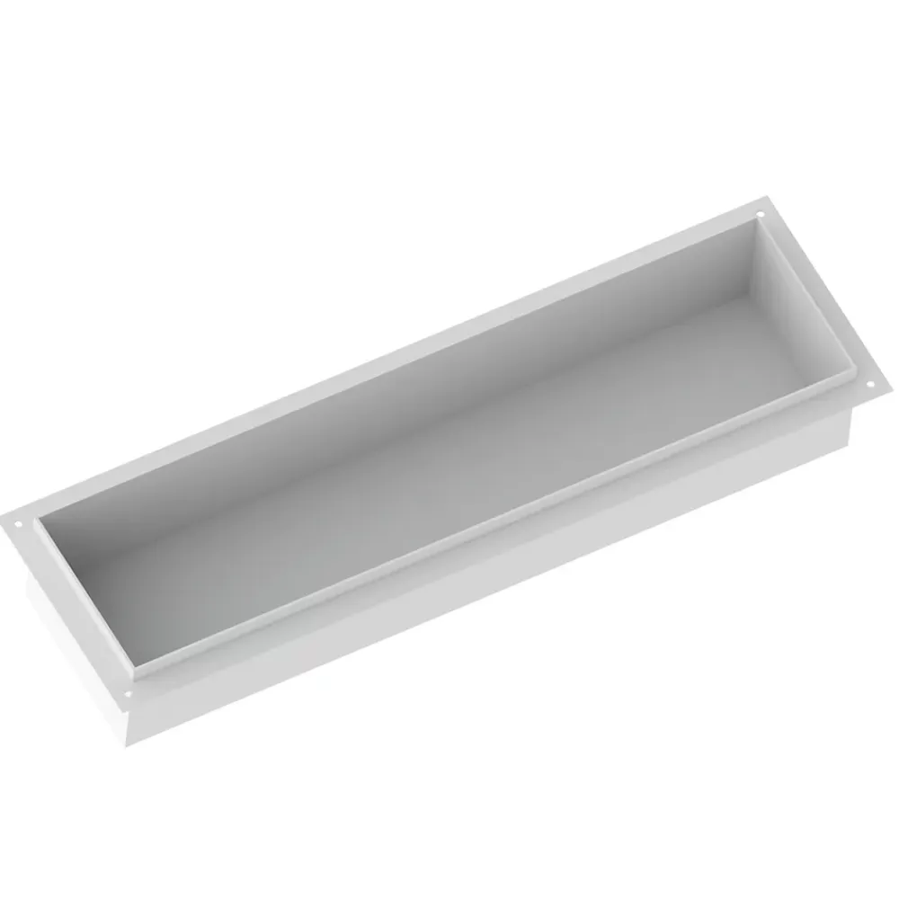 Niche De Salle De Bains|Bernstein Niche murale de douche, étagère encastrable douche acier inox sans cadre - 15x60x10cm - BS156010 Blanc